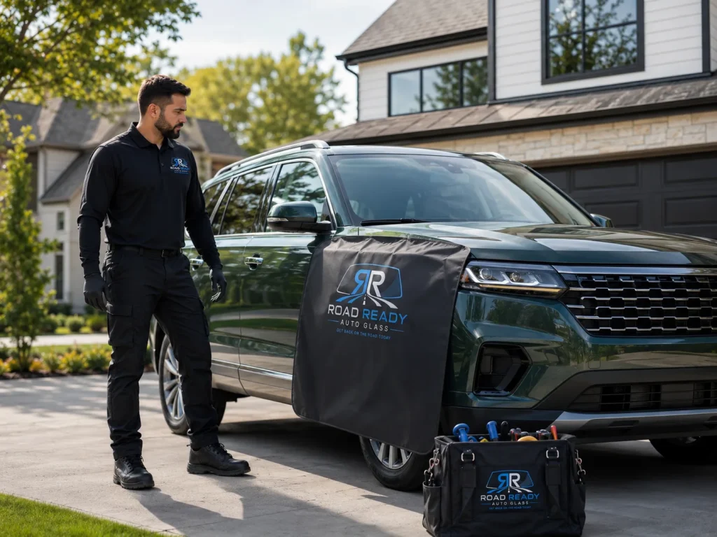RoadReady Auto Glass mobile technician attending an appointment in San Jose